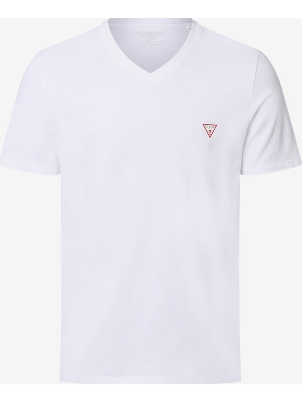 Guess Jeans Pánske biele Slim Fit tričko Guess Jeans T-Shirt G011 Pure White