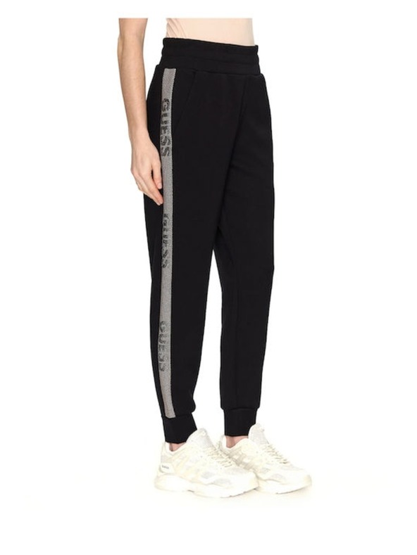 Guess Jeans Dámske čierne tepláky s ozdobným pruhom Guess jeans