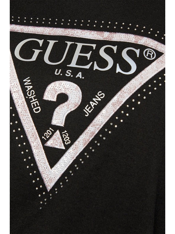 Guess Jeans Dámska čierna mikina Python big triangle logo Guess jeans