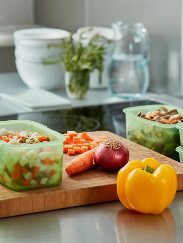 Lékué Zelený silikonový box na skladování potravin Lékué (1000 ml )