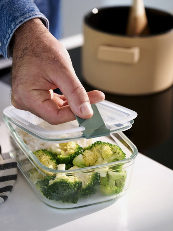 Mepal Skleněný úložný box na potraviny Mepal EasyClip 1500 ml