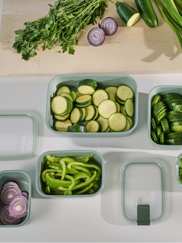 Mepal Set úložných boxů na potraviny v černé barvě Mepal EasyClip 2x450 + 1000 ml