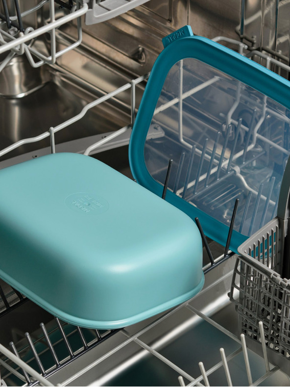 Mepal Světle modrý set misek Mepal Cirqula Rectangular 750 +1500 + 3000 ml