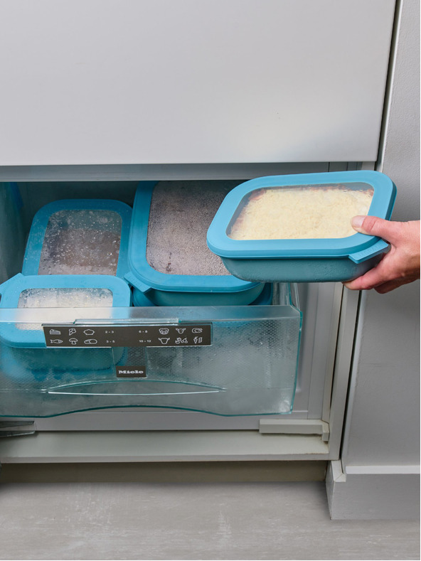 Mepal Světle modrý set misek Mepal Cirqula Rectangular 750 +1500 + 3000 ml