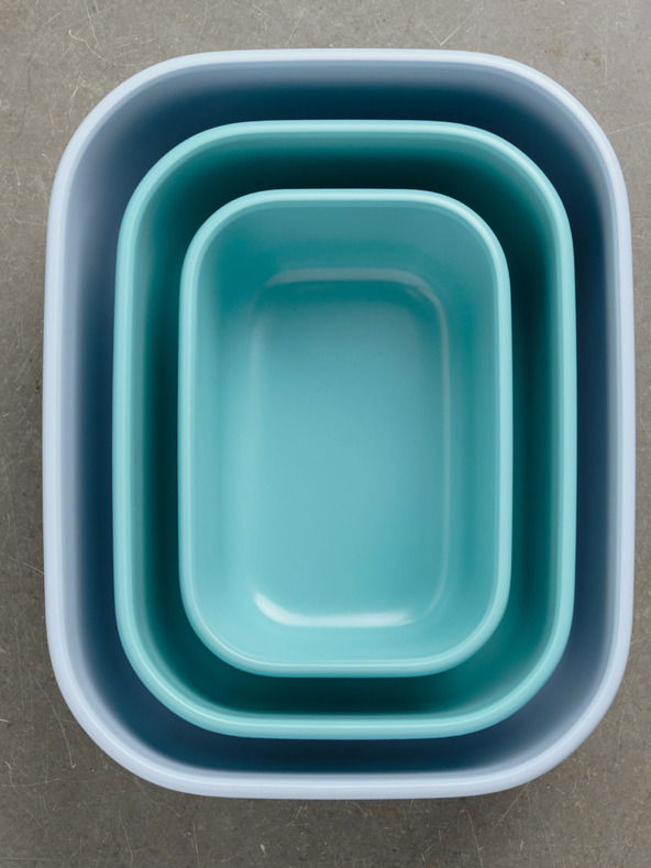 Mepal Světle modrý set misek Mepal Cirqula Rectangular 750 +1500 + 3000 ml