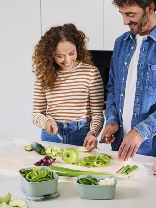 Mepal Sada tří úložných boxů na potraviny v světle zelené barvě Mepal EasyClip 2x450 + 1000 ml
