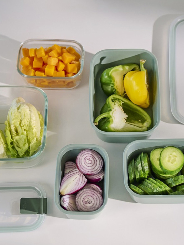 Mepal Sada tří úložných boxů na potraviny v světle zelené barvě Mepal EasyClip 2x450 + 1000 ml