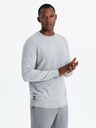 Ombre Clothing Pánský raglánový svetr s žebrovanými rukávy šedý melír Ombre Clothing