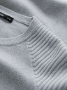 Ombre Clothing Pánský raglánový svetr s žebrovanými rukávy šedý melír Ombre Clothing