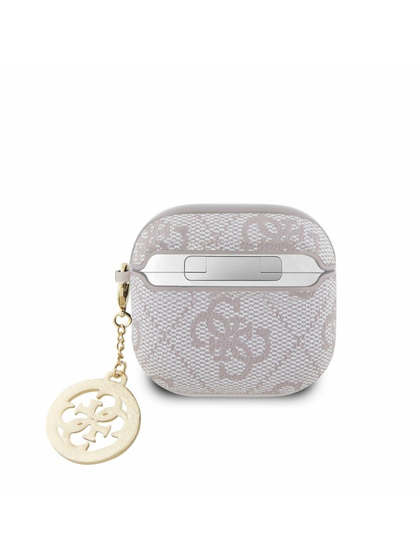 Guess Guess 4G Script PC/PU Charm Pouzdro pro AirPods 4 Pink