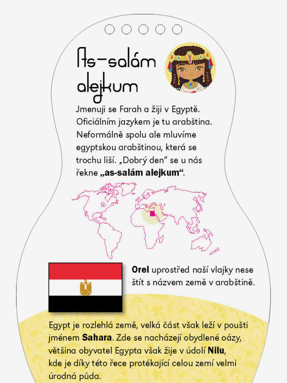 ELLA & MAX Oblékáme egyptské panenky FARAH – Omalovánky