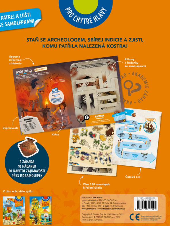 ELLA & MAX MISE PRAVĚK – Pátrej a lušti se samolepkami