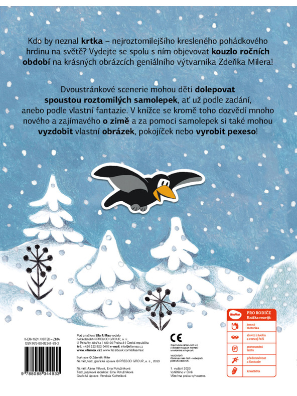 ELLA & MAX KRTEK a ZIMA ─ Kniha samolepek