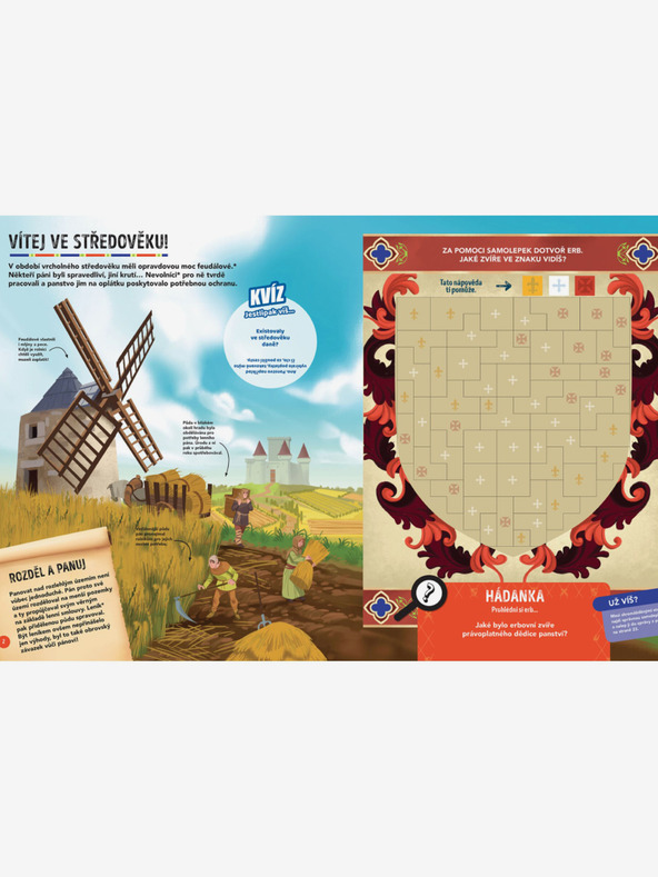 ELLA & MAX MISE STŘEDOVĚK – Pátrej a lušti se samolepkami