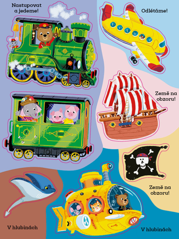 ELLA & MAX MÉĎULA ŠIKULA: POZNÁVÁME DOPRAVNÍ PROSTŘEDKY – Samolepková knížka