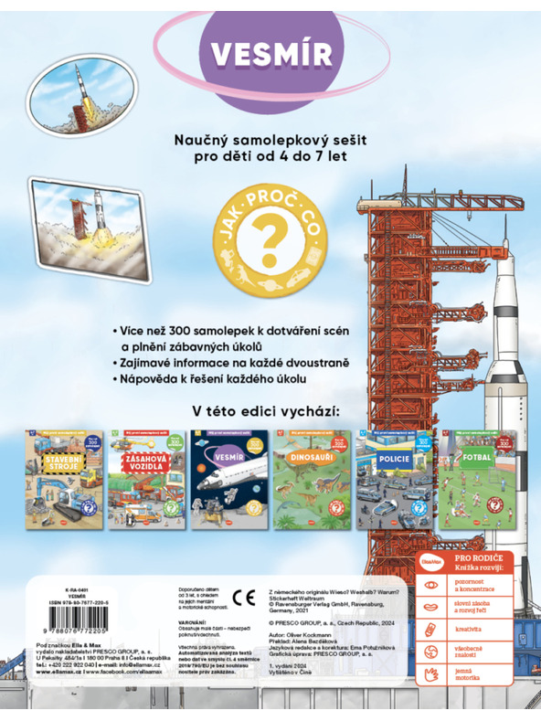 ELLA & MAX Můj první samolepkový sešit – VESMÍR