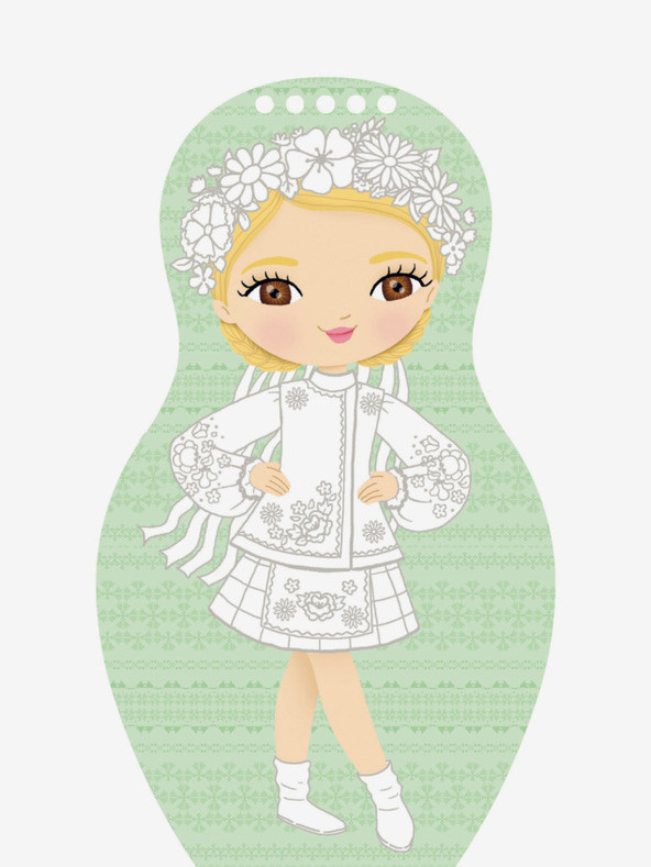 ELLA & MAX Oblékáme ukrajinské panenky ALINA – Omalovánky