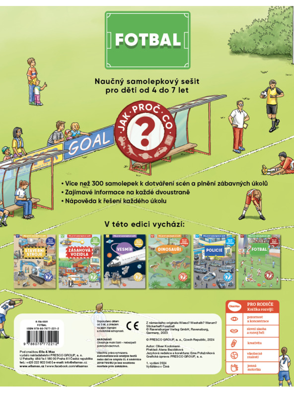 ELLA & MAX Můj první samolepkový sešit – FOTBAL