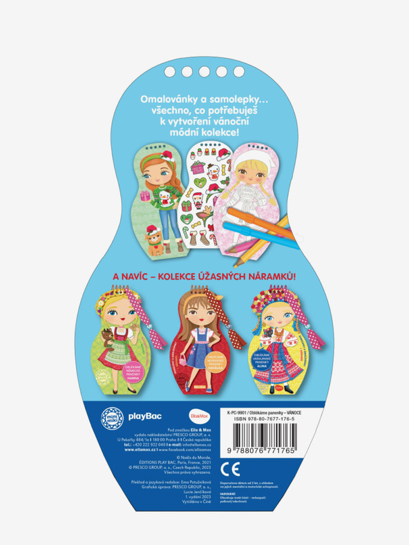 ELLA & MAX Oblékáme panenky VÁNOCE – Omalovánky