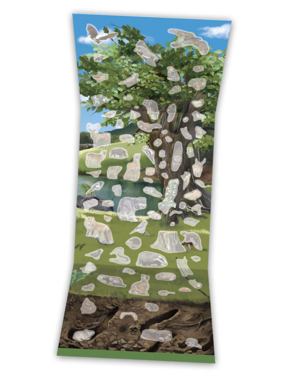 ELLA & MAX SVĚT STROMŮ, hub a zvířat našich luk a lesů – Knížka s plakátem a samolepkami