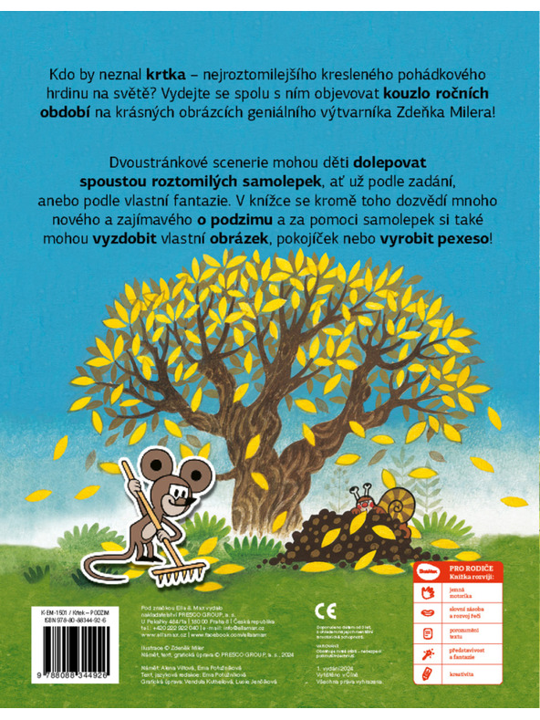 ELLA & MAX KRTEK a PODZIM ─ Kniha samolepek