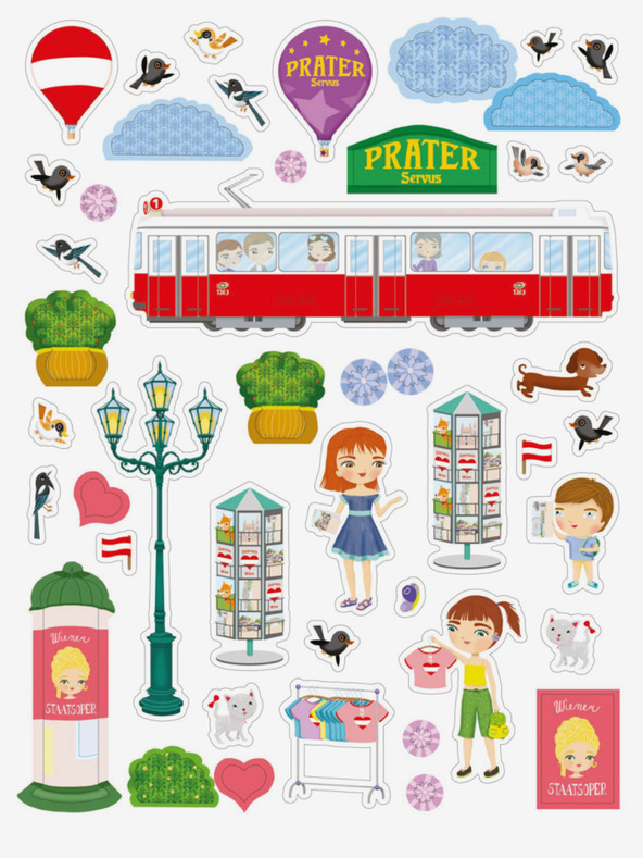 ELLA & MAX JULIA & VÍDEŇ – Město plné samolepek