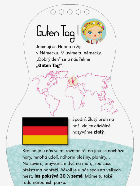 ELLA & MAX Oblékáme německé panenky HANNA – Omalovánky