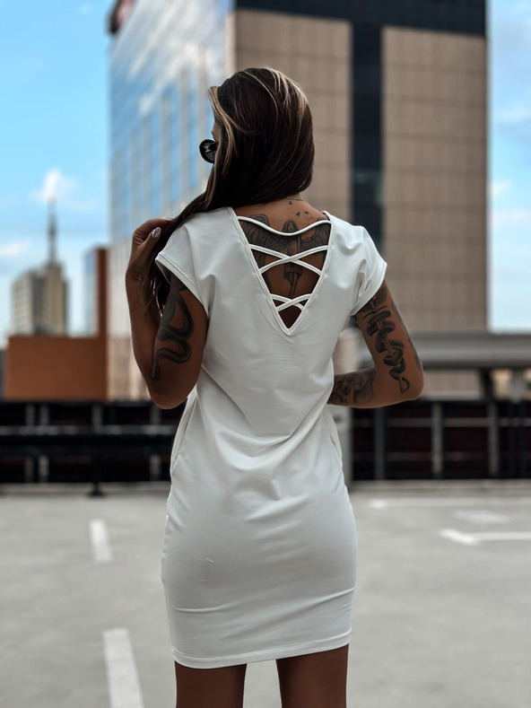 Edoti Bílé dámské mini šaty Edoti