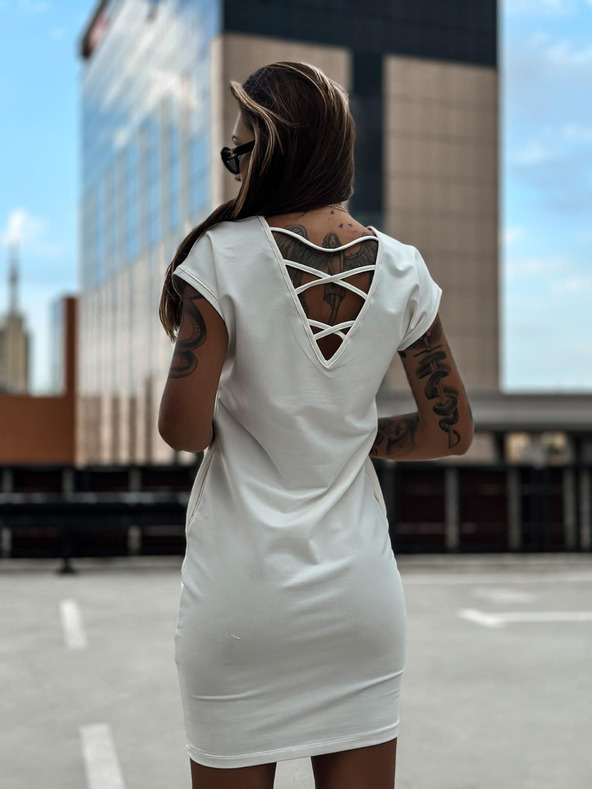 Edoti Bílé dámské mini šaty Edoti