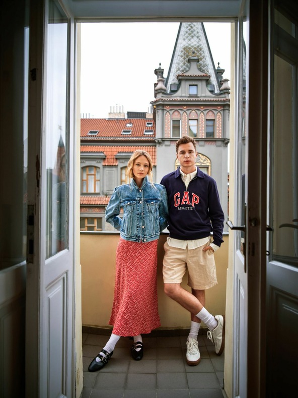 GAP Květované maxi šaty Americana GAP