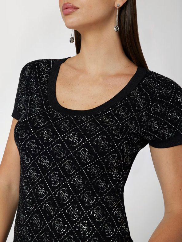 Guess Černé dámské úpletové krátké šaty Guess