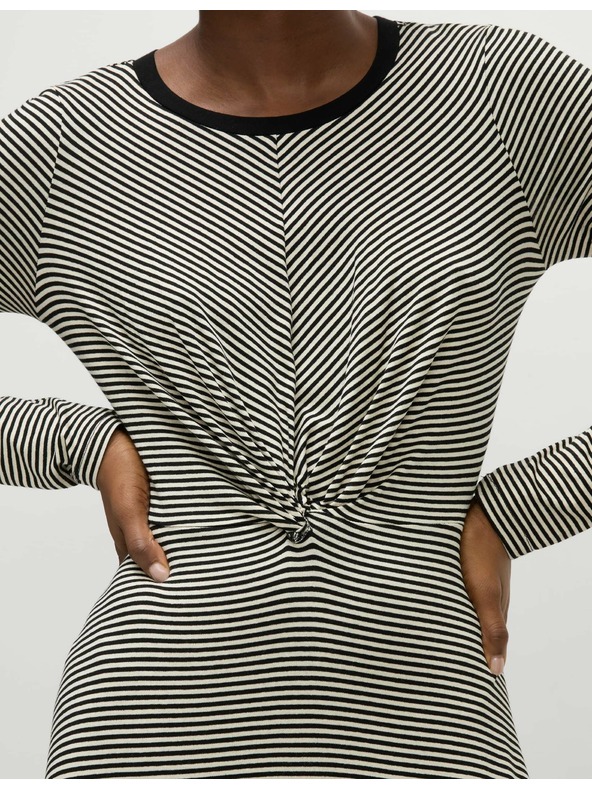 Marks & Spencer Žerzejové midi pouzdrové šaty s kulatým výstřihem a překřížením na přední straně Marks & Spencer černá