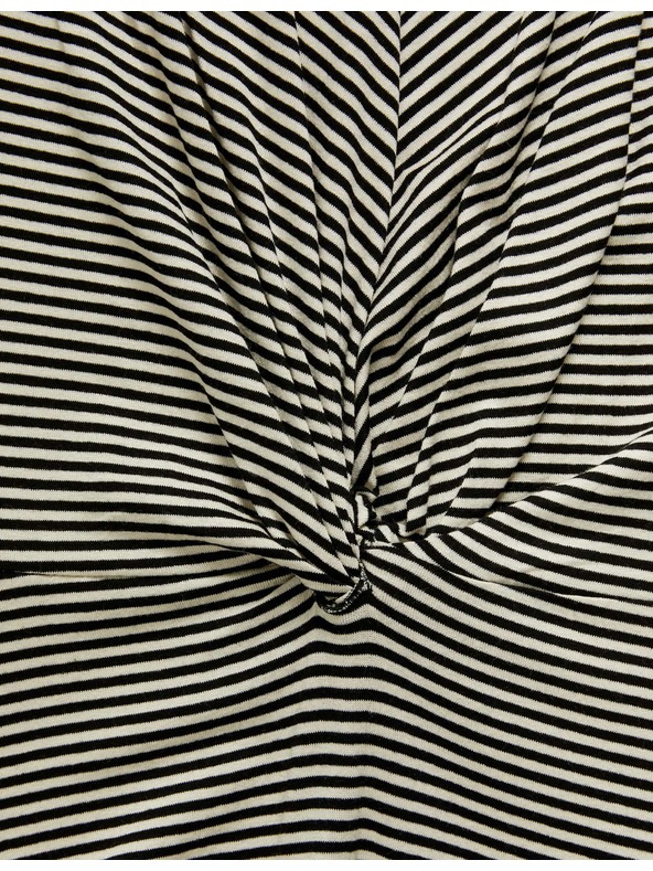 Marks & Spencer Žerzejové midi pouzdrové šaty s kulatým výstřihem a překřížením na přední straně Marks & Spencer černá