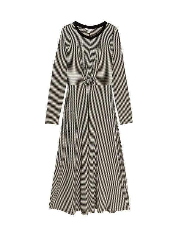 Marks & Spencer Žerzejové midi pouzdrové šaty s kulatým výstřihem a překřížením na přední straně Marks & Spencer černá