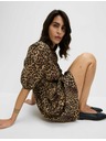 Marks & Spencer Mini šaty se zvýrazněným pasem a leopardím potiskem, s vysokým podílem lyocellu Marks & Spencer hnědá
