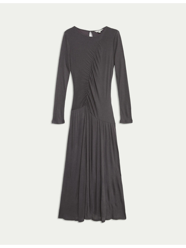 Marks & Spencer Žerzejové síťové midi šaty sloupového střihu s řasením Marks & Spencer šedá