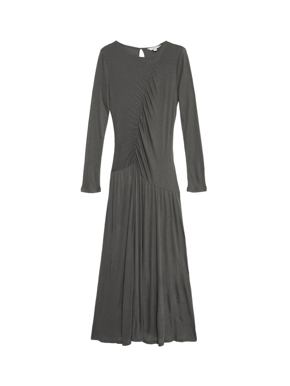 Marks & Spencer Žerzejové síťové midi šaty sloupového střihu s řasením Marks & Spencer šedá