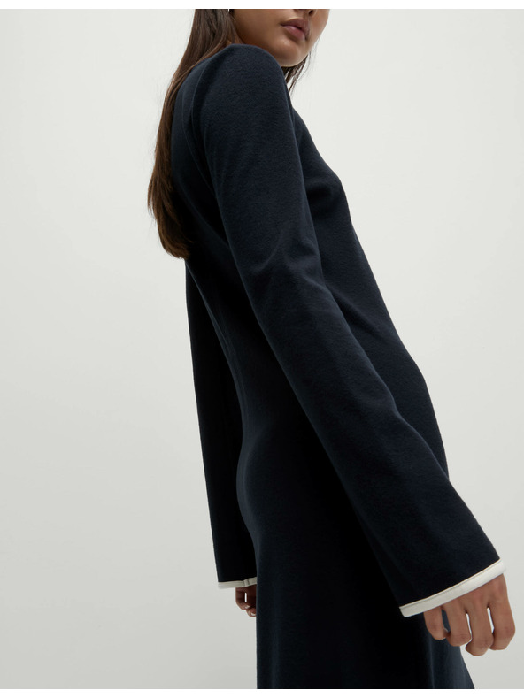 Marks & Spencer Žerzejové midi šaty sloupového střihu s kulatým výstřihem Marks & Spencer námořnická modrá