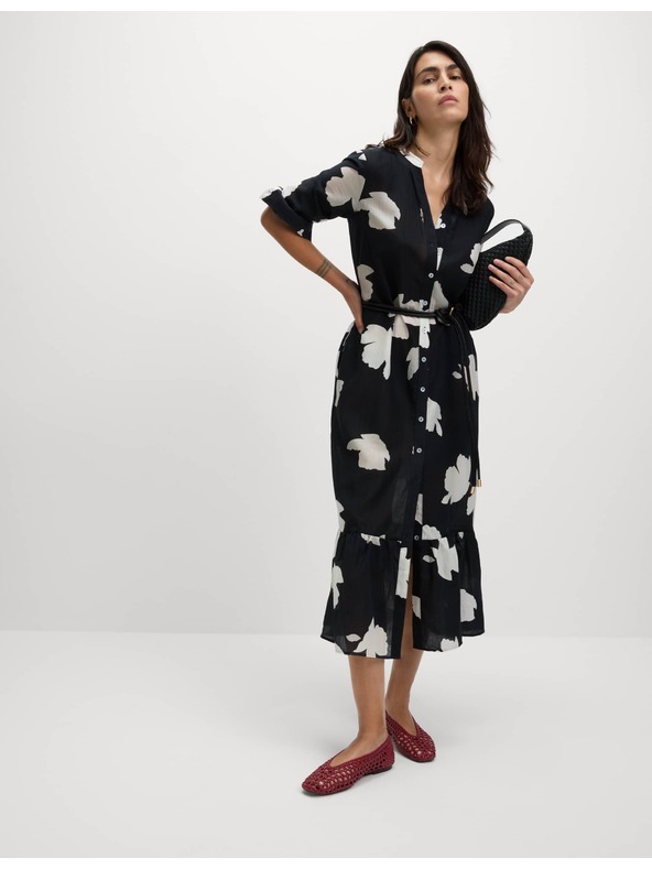 Marks & Spencer Volné midi šaty s potiskem, s vysokým podílem lyocellu Marks & Spencer námořnická modrá