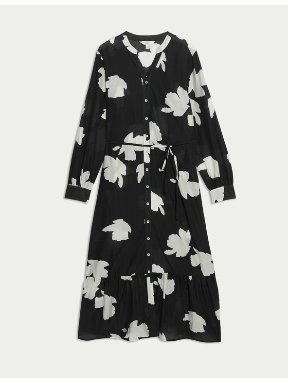 Marks & Spencer Volné midi šaty s potiskem, s vysokým podílem lyocellu Marks & Spencer námořnická modrá