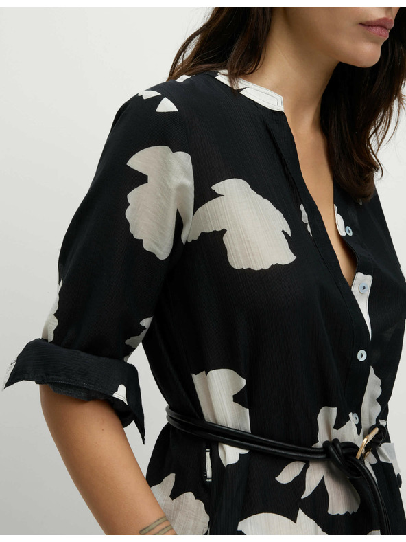 Marks & Spencer Volné midi šaty s potiskem, s vysokým podílem lyocellu Marks & Spencer námořnická modrá