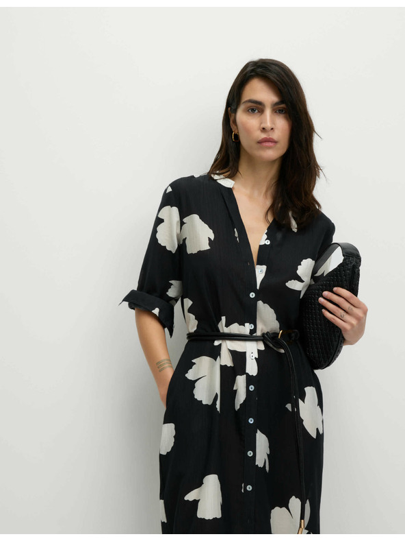 Marks & Spencer Volné midi šaty s potiskem, s vysokým podílem lyocellu Marks & Spencer námořnická modrá