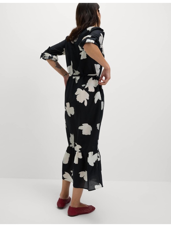 Marks & Spencer Volné midi šaty s potiskem, s vysokým podílem lyocellu Marks & Spencer námořnická modrá
