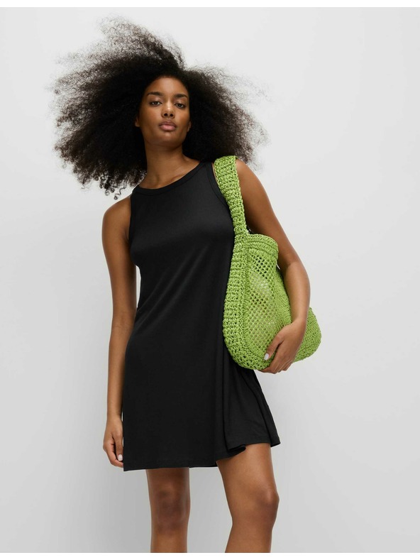 Marks & Spencer Žerzejové splývavé mini šaty s vykrojenými zády Marks & Spencer černá