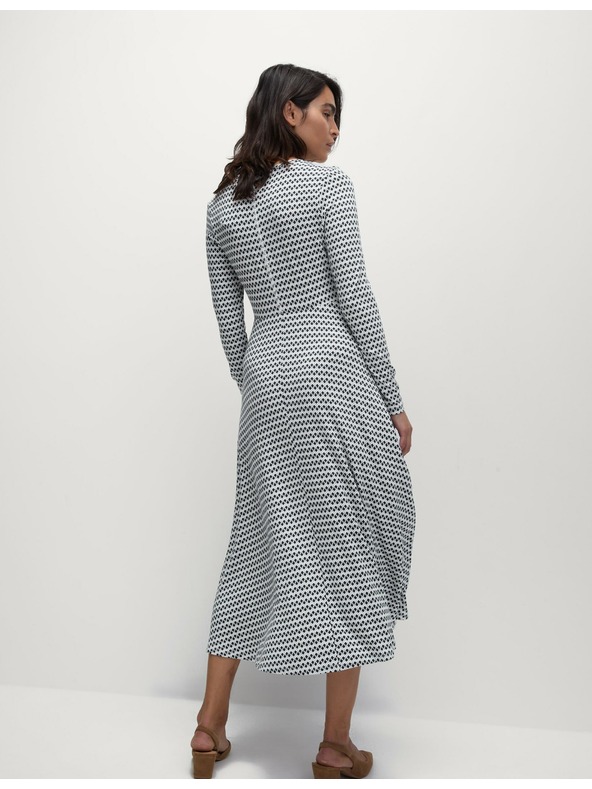 Marks & Spencer Žerzejové midi pouzdrové šaty s kulatým výstřihem a překřížením na přední straně Marks & Spencer námořnická modrá