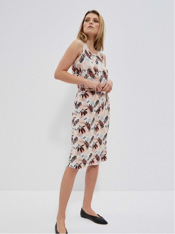 Moodo Béžové dámské vzorované šaty Moodo