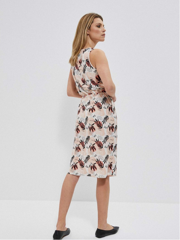 Moodo Béžové dámské vzorované šaty Moodo