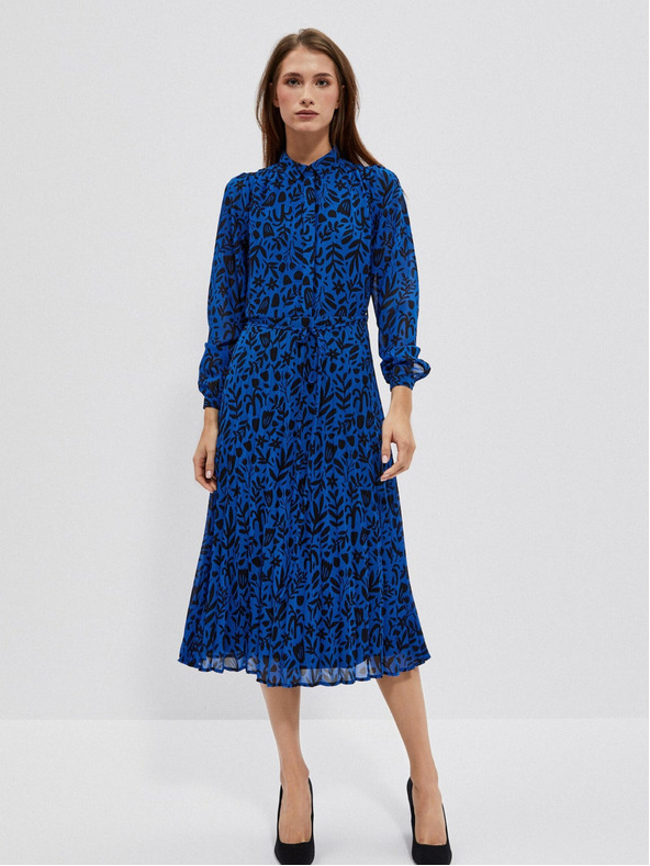 Moodo Černo-modré dámské květované šaty Moodo