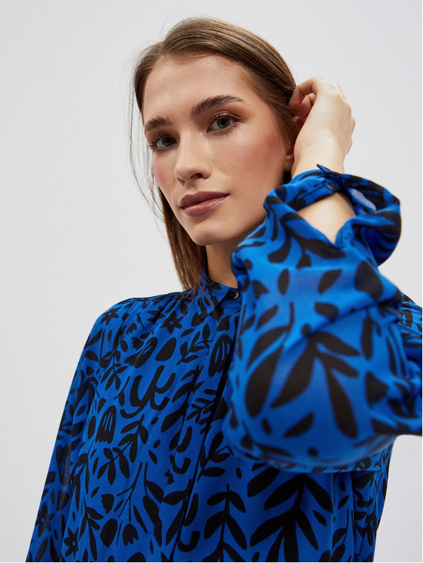 Moodo Černo-modré dámské květované šaty Moodo