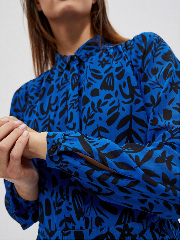 Moodo Černo-modré dámské květované šaty Moodo